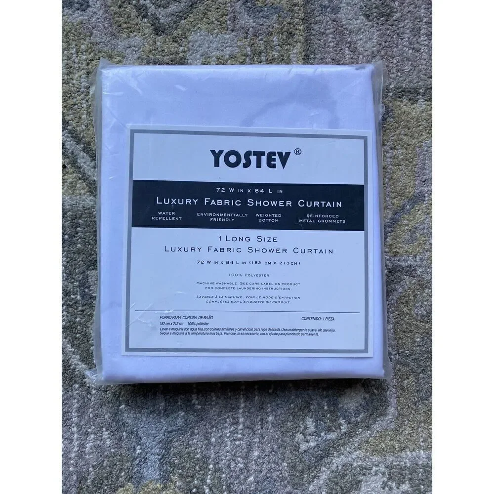 Yostev Marble Accent Shower Curtain With Rings